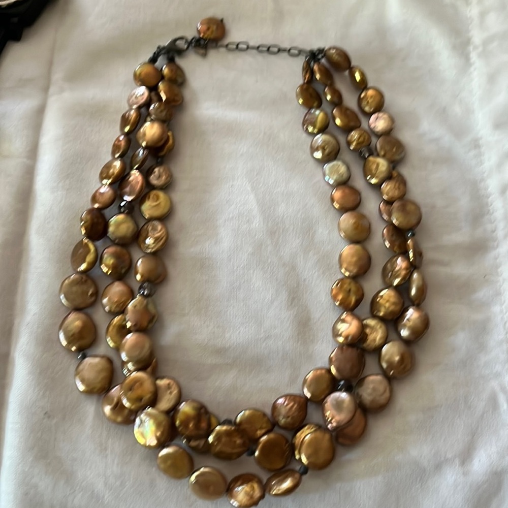 Silpada Bronze Coin Pearl, Smoky Quartz/Sterling Silver